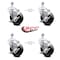 Service Caster 4 Inch Phenolic Wheel Swivel 1/2 Inch Threaded Stem Caster Set with Brake SCC SCC-TS20S414-PHR-TLB-121315-4 - alternate 2